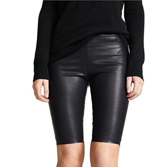vegan leather biker shorts